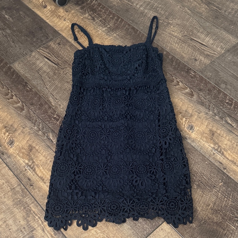 Hollister Navy Blue Lace Dress